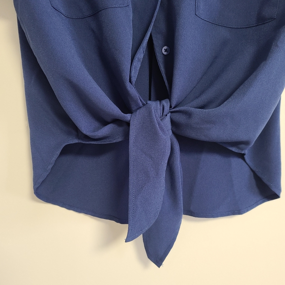 Halston Tie Front Button Down Blouse - image 4